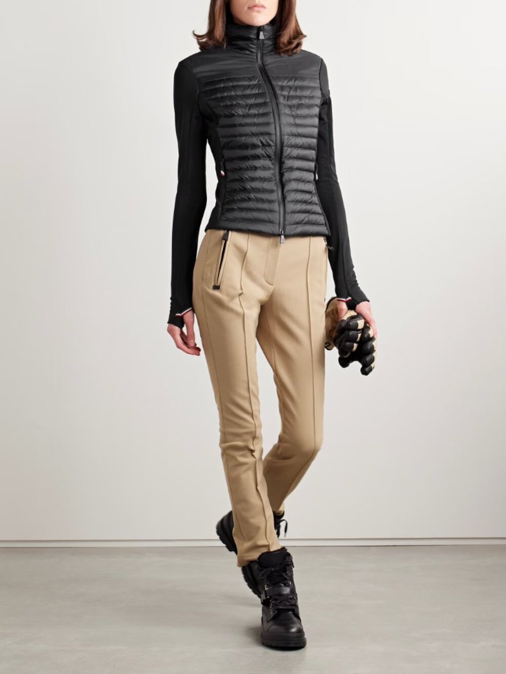 MONCLER Grenoble - Power Grid paneled Polartec® jersey and quilted shell down